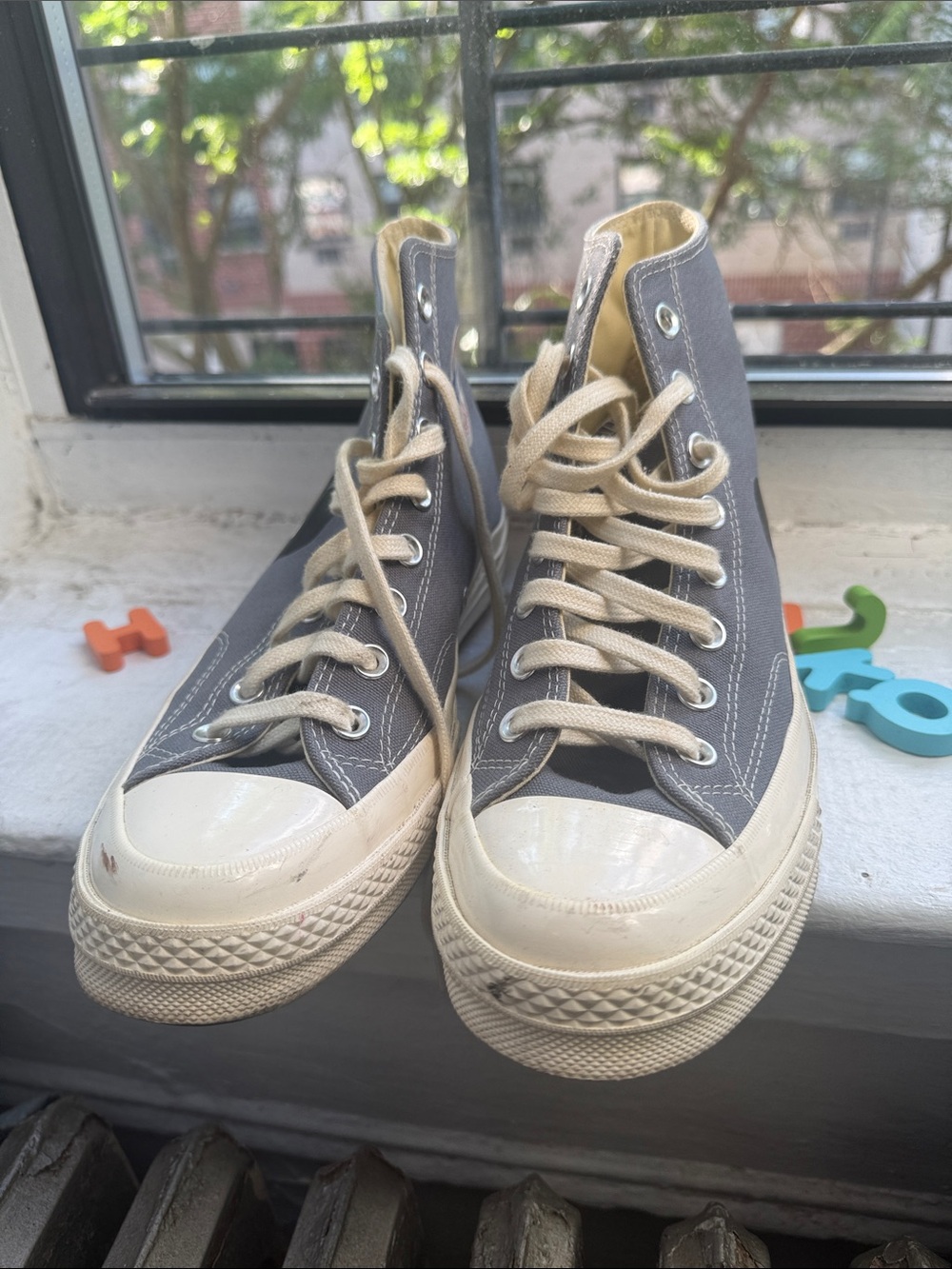 Comme des Garcons Gray High-Top Sneakers